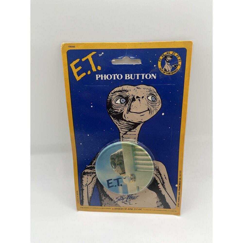 Vintage 1982 Star Power E.t. Photo Button New Old Stock